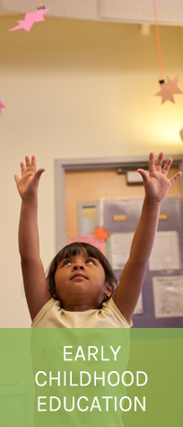 preschool girl reaching for the stars - in color