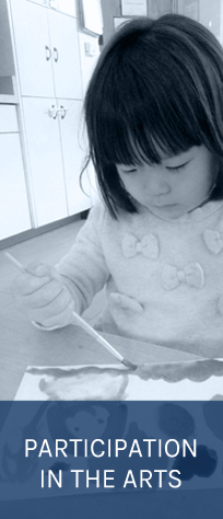 young girl painting - black and white